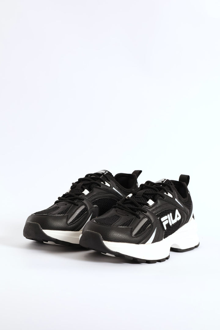 Stevie Lace Up Mesh Trainer - Black/White