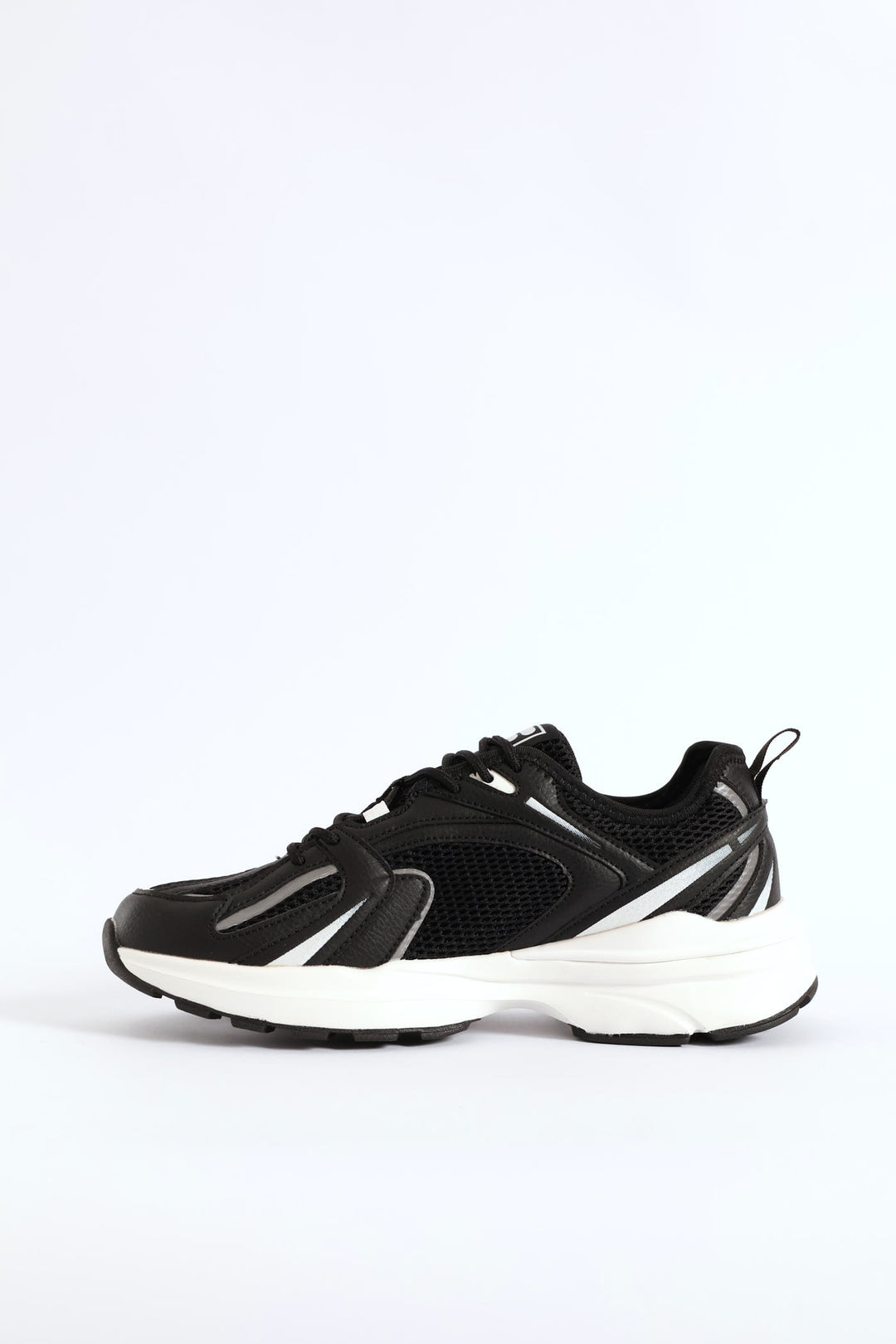 Stevie Lace Up Mesh Trainer - Black/White