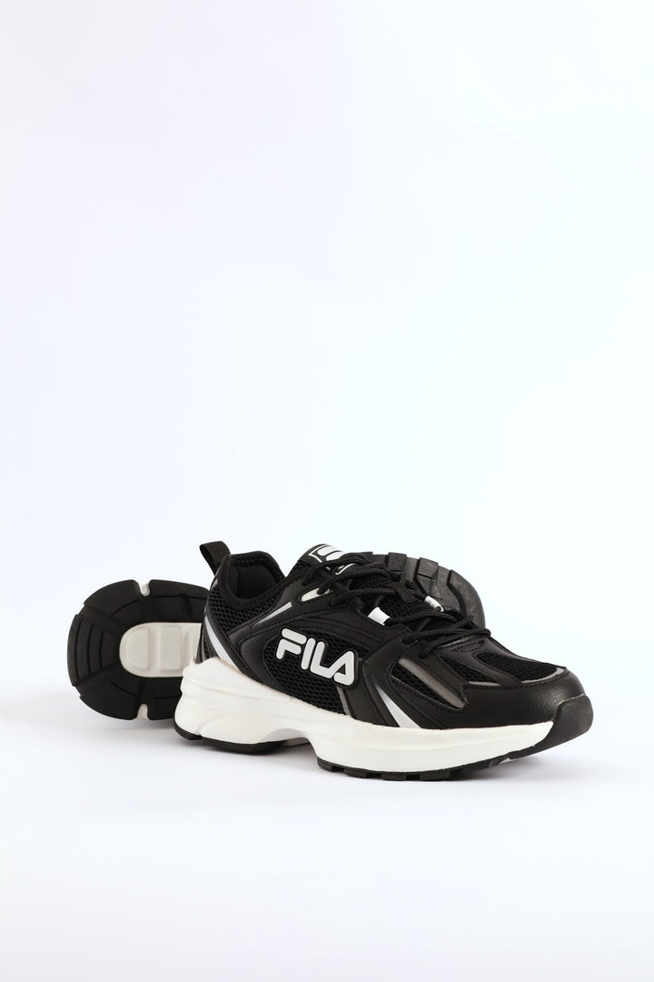 Stevie Lace Up Mesh Trainer - Black/White