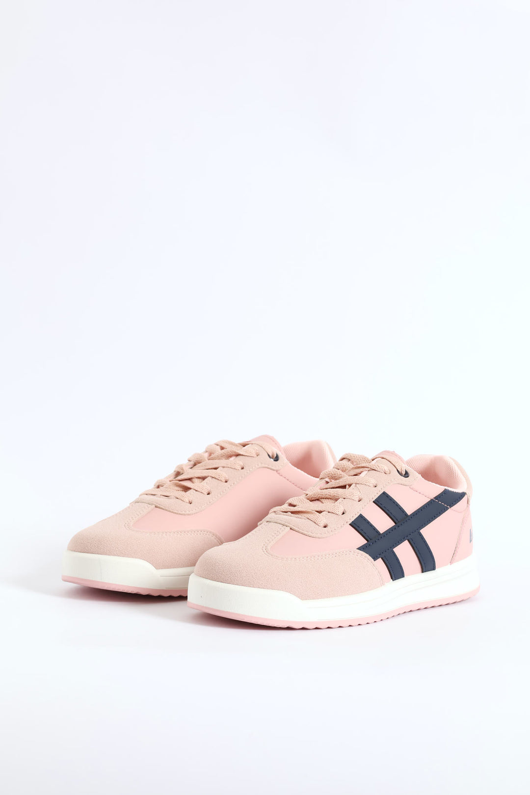 Toe Bumper Heel Print Lace Up Sneaker - Pink