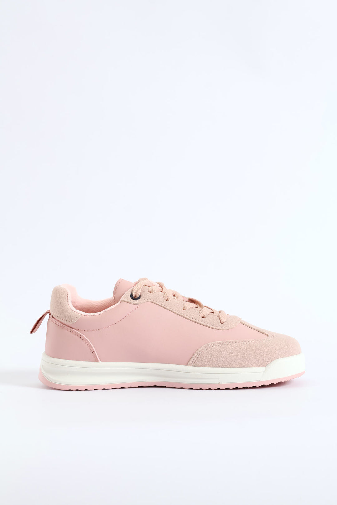 Toe Bumper Heel Print Lace Up Sneaker - Pink