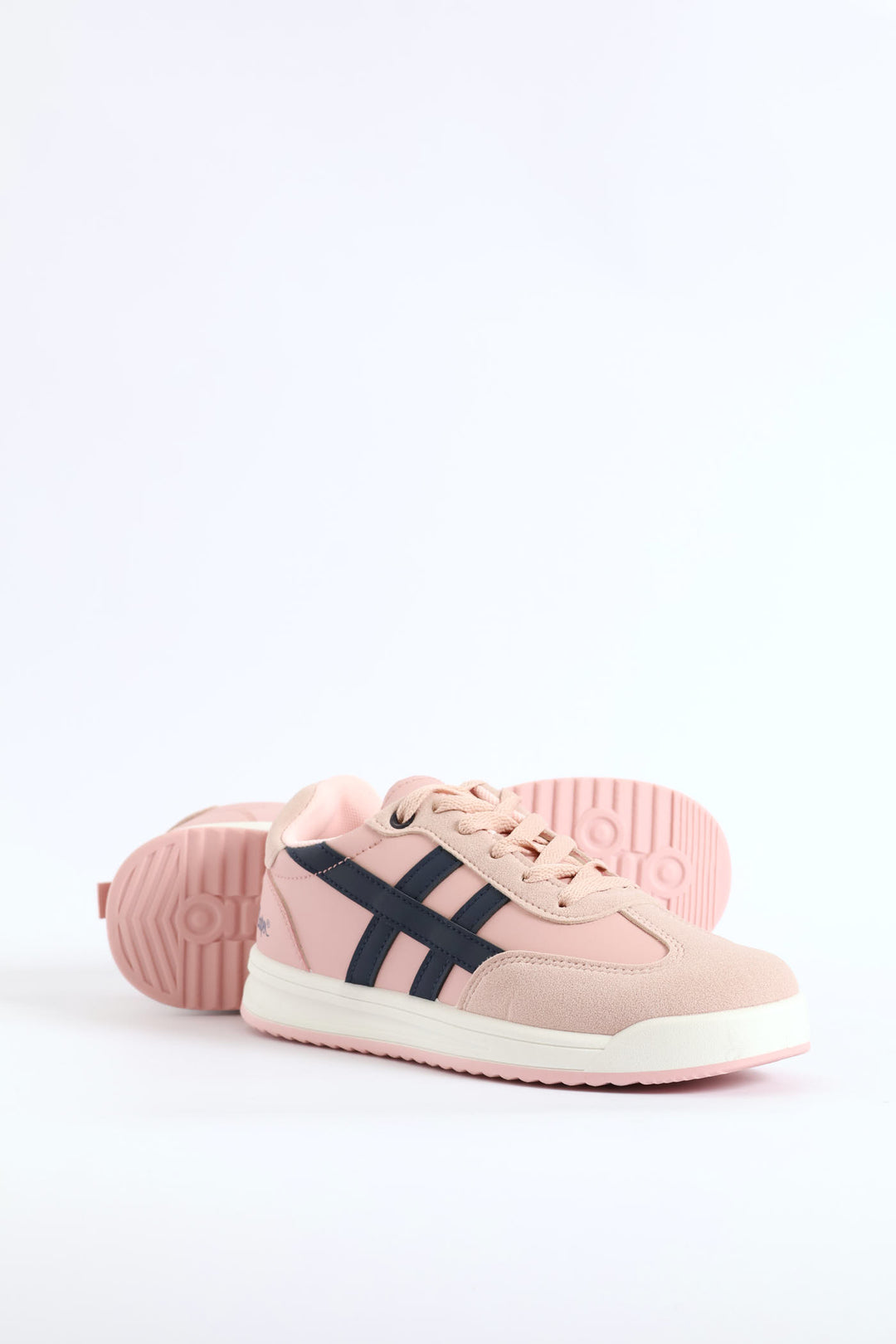 Toe Bumper Heel Print Lace Up Sneaker - Pink