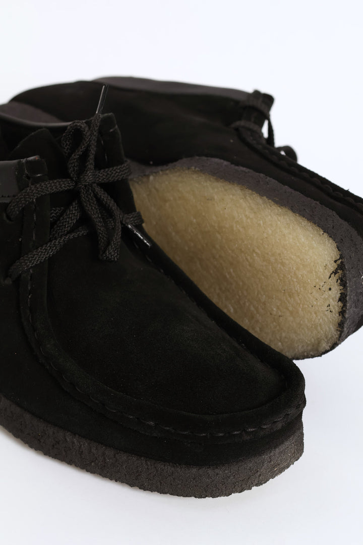 Suede Crepe Sole Closed Toe Leather Lace Up Shoe - Black