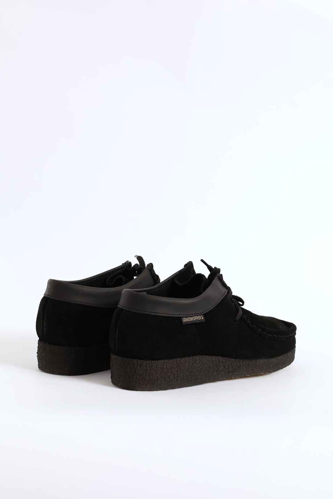 Suede Crepe Sole Closed Toe Leather Lace Up Shoe - Black