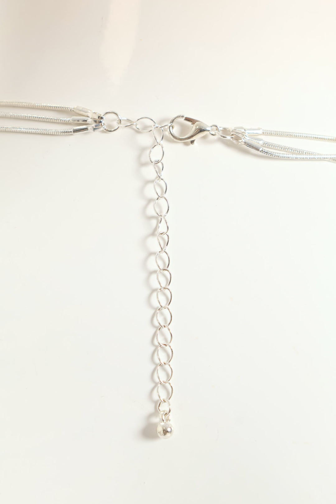 3 Layer Matte Pendant Necklace - Silver
