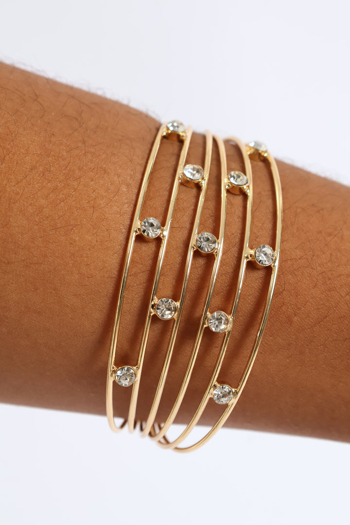 Diamante Multi Strand Cuff - Gold
