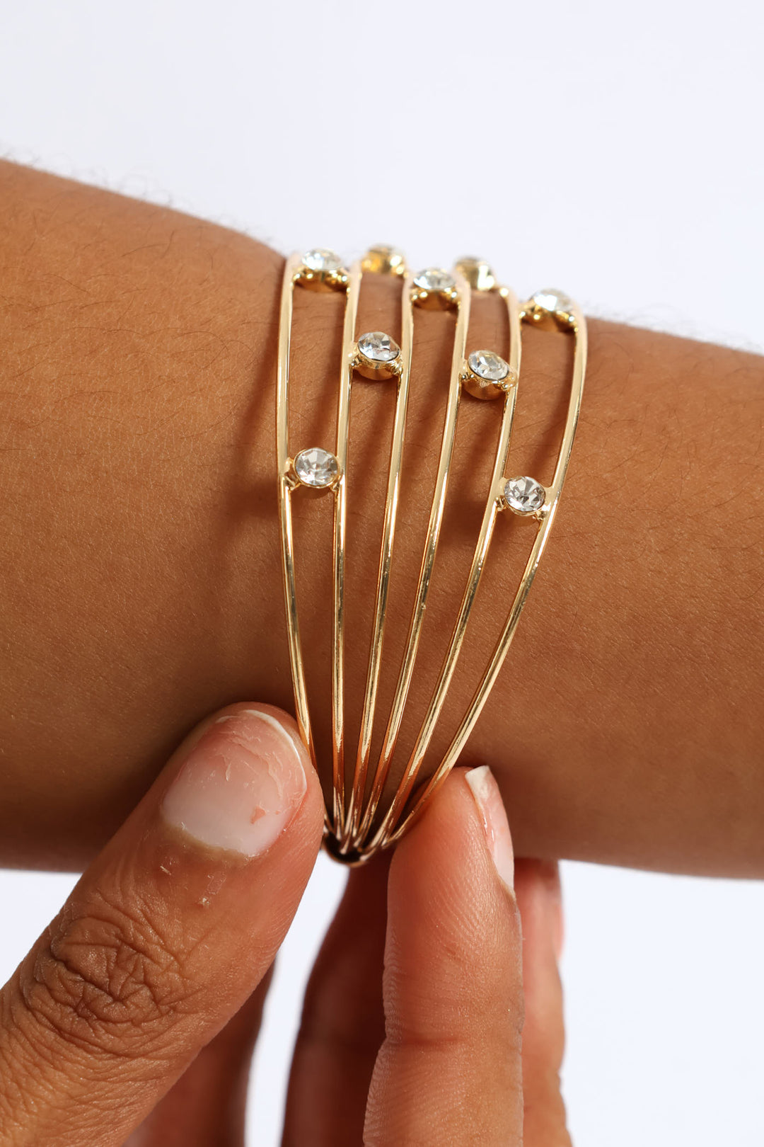 Diamante Multi Strand Cuff - Gold