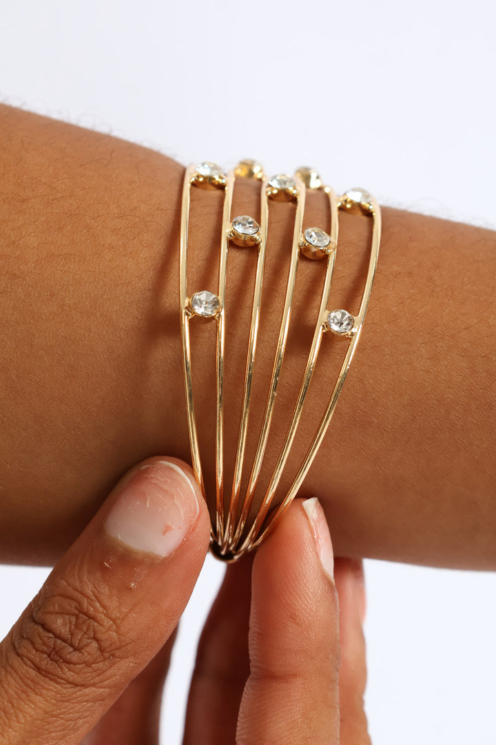 Diamante Multi Strand Cuff - Gold