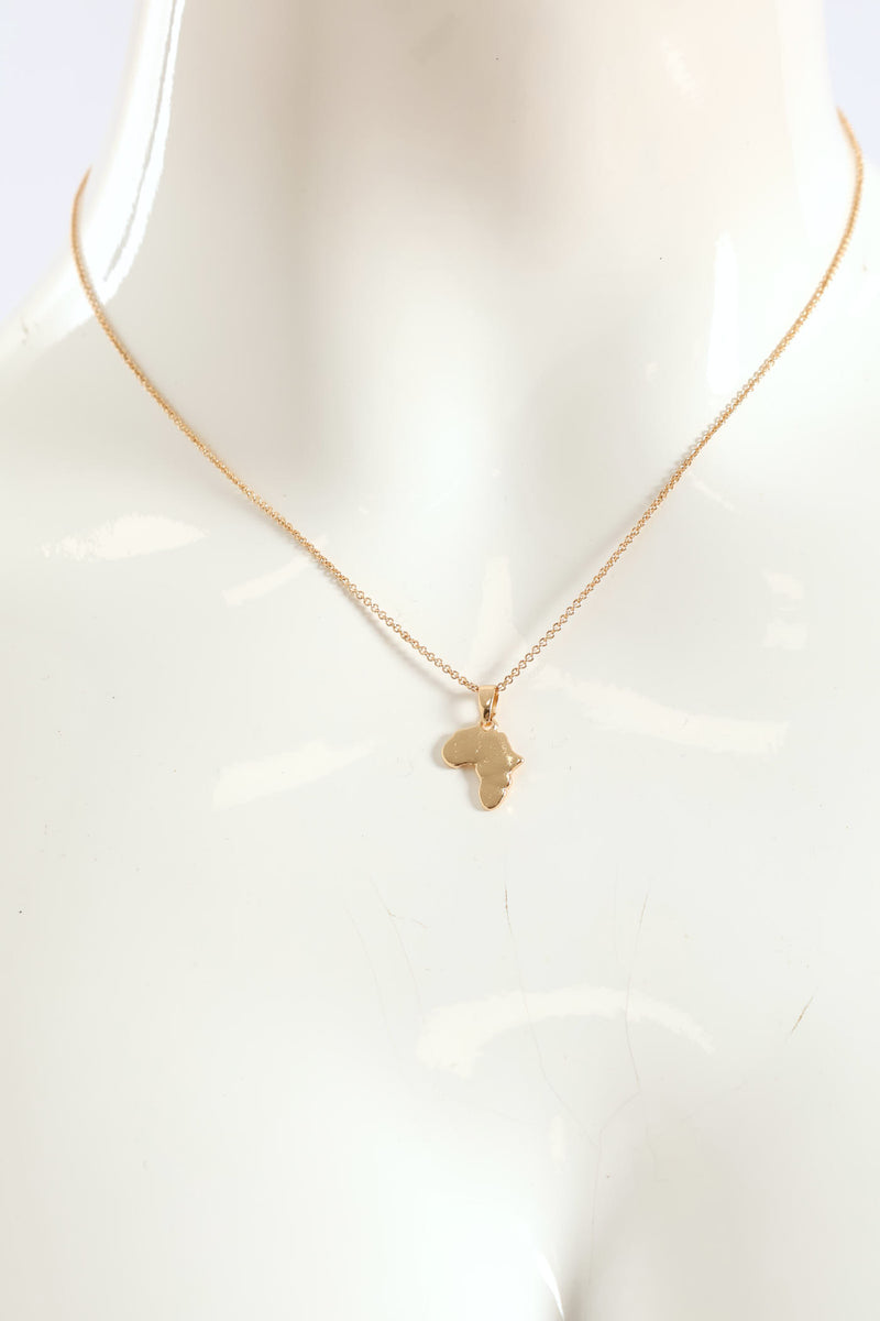Africa Pendant Necklace - Gold