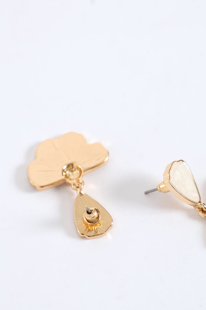 Enamel Petal Drop Earring - Gold