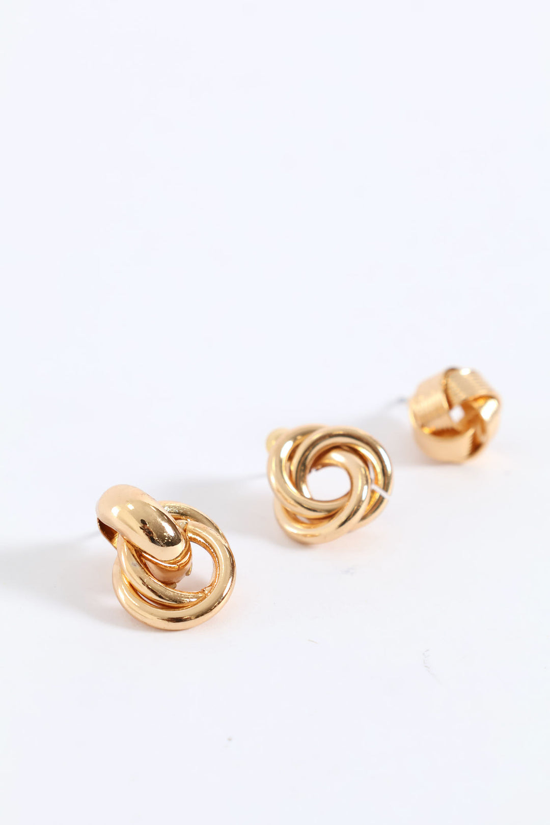 3 Pack Knot Stud Earring - Gold