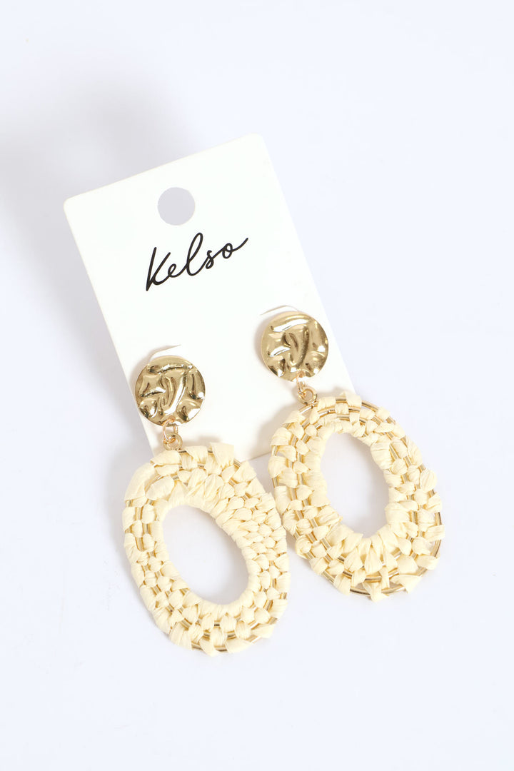 Straw Drop Earring - Gold