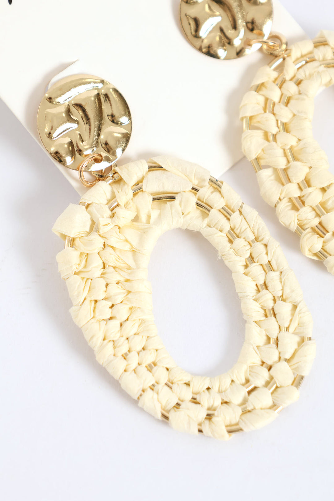 Straw Drop Earring - Gold