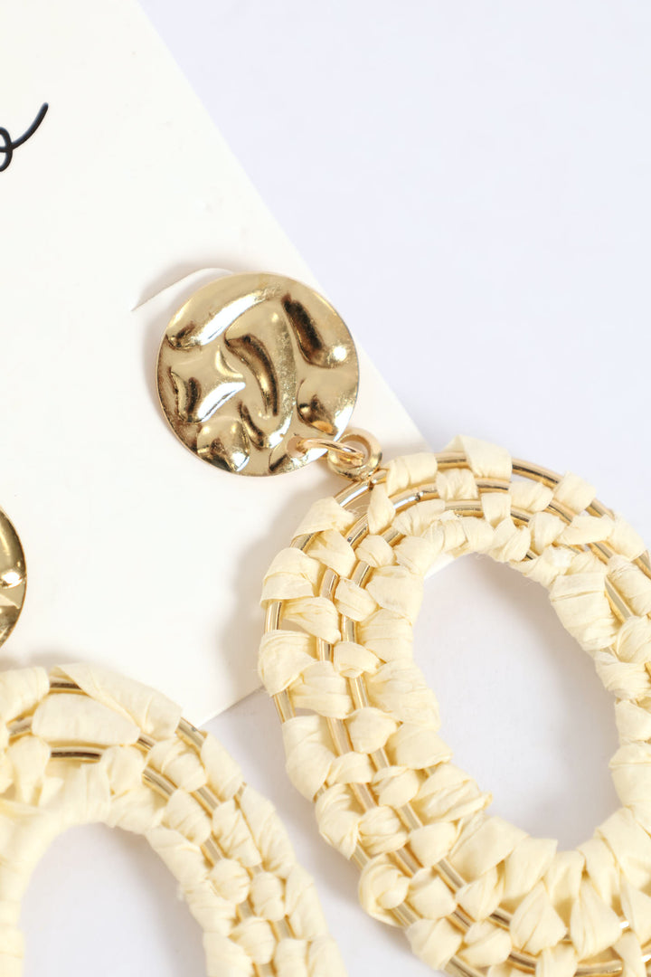 Straw Drop Earring - Gold