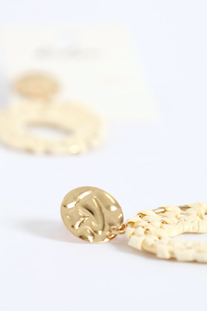 Straw Drop Earring - Gold
