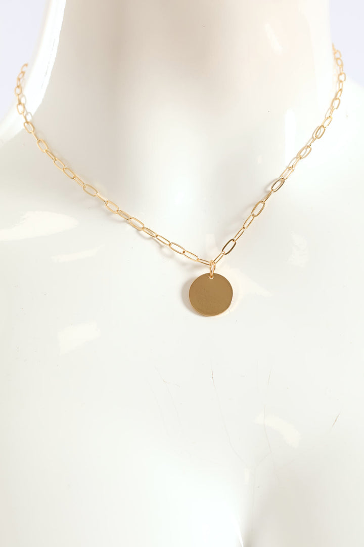 Hoop & Disc Pendant Set - Gold