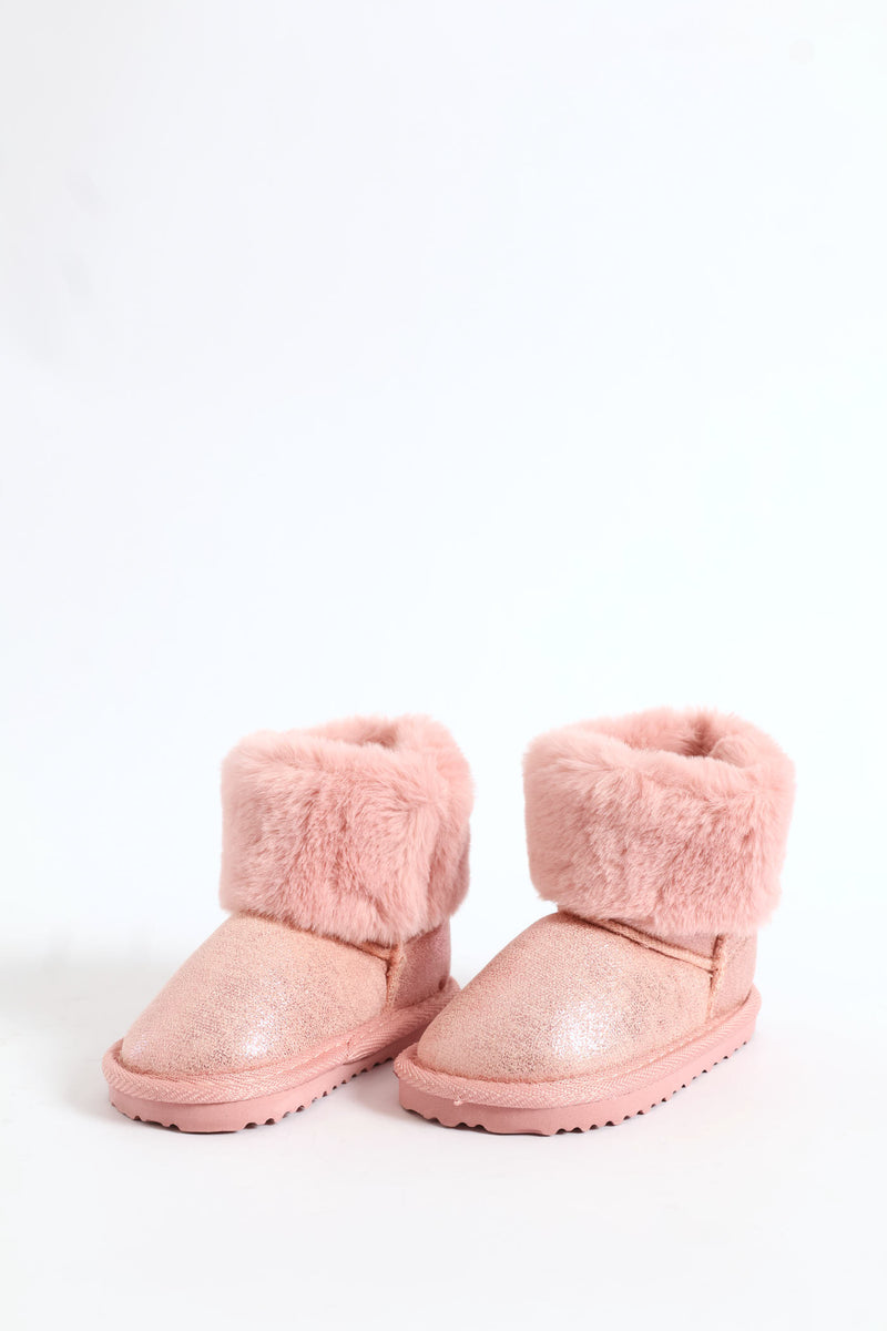 Baby Girls Snowboot Slipper - Pink