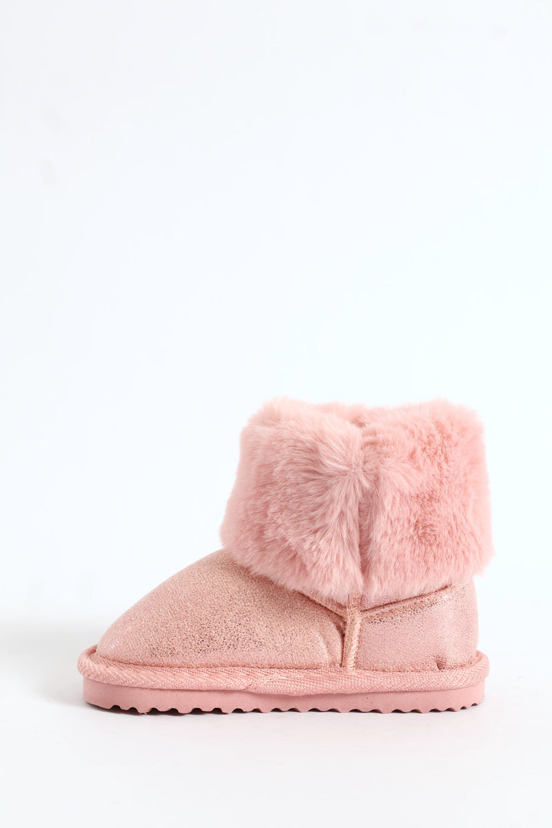 Baby Girls Snowboot Slipper - Pink