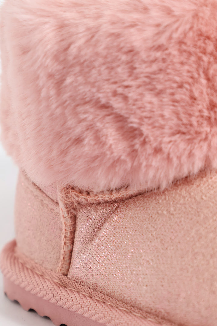 Baby Girls Snowboot Slipper - Pink