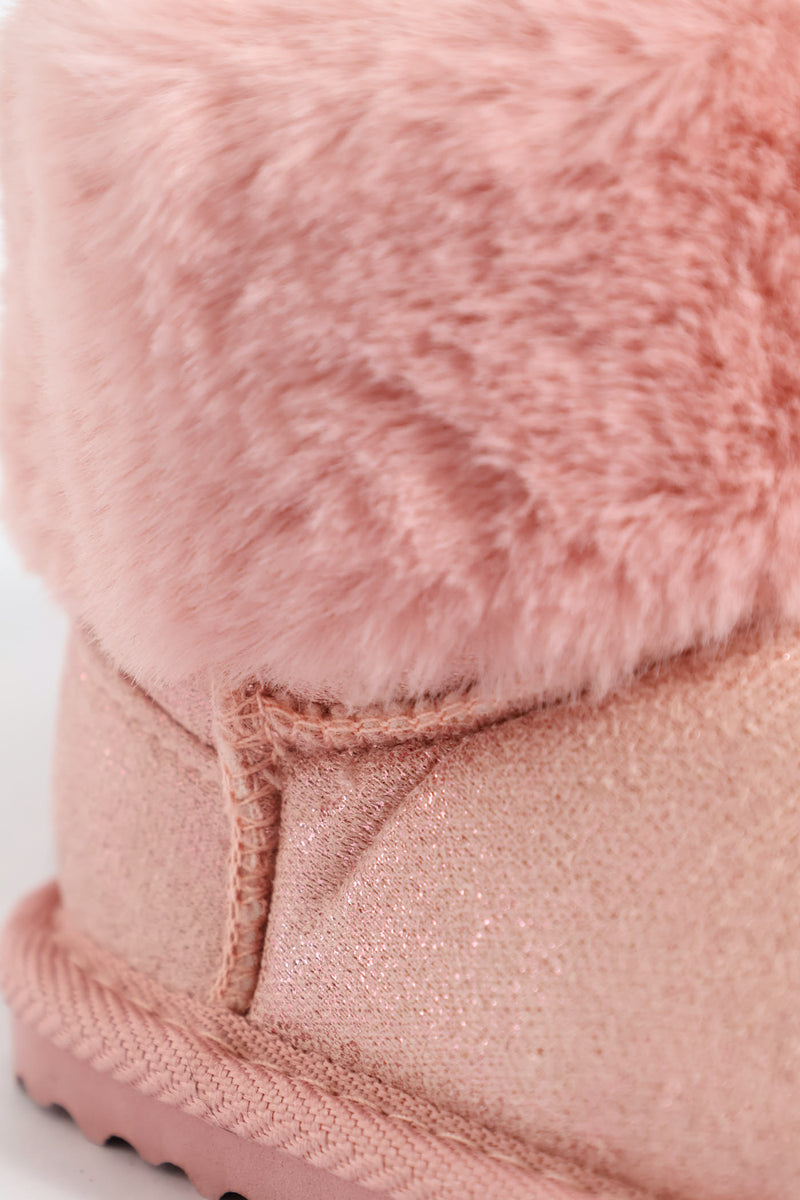 Baby Girls Snowboot Slipper - Pink