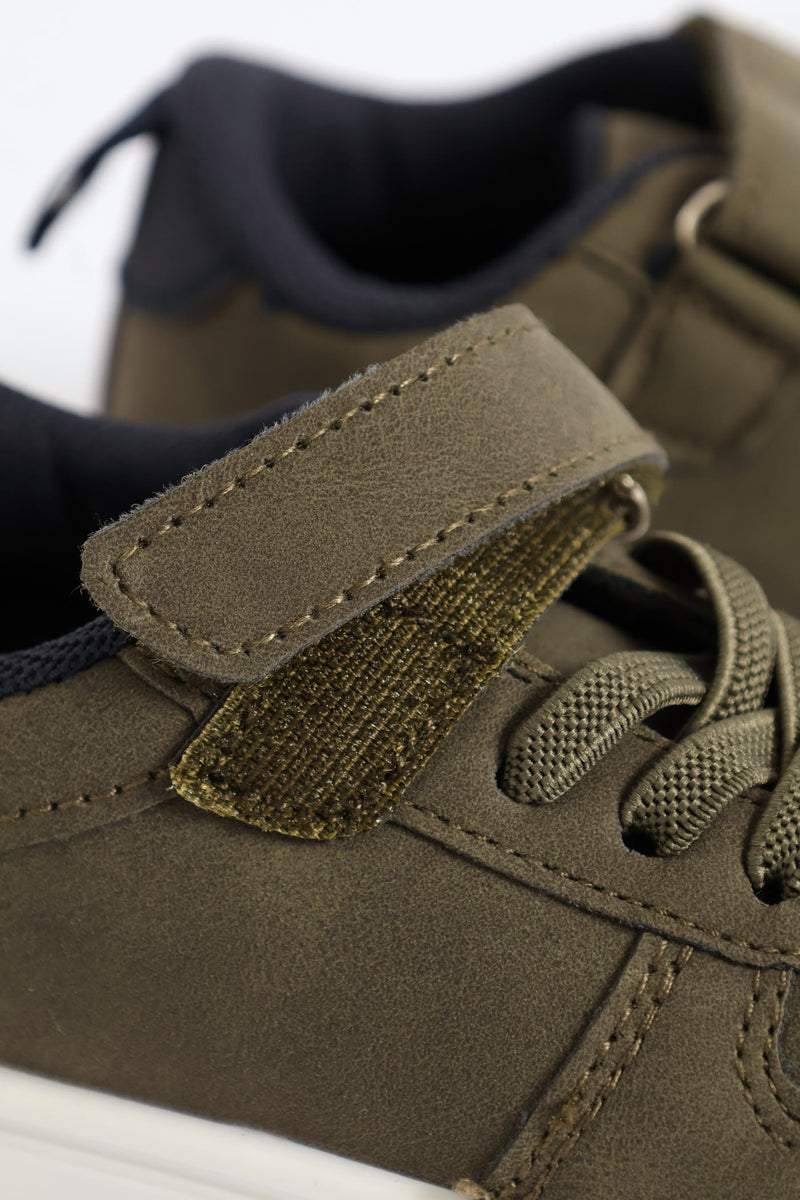 Pre-Boys Classic Sneaker - Olive/Navy