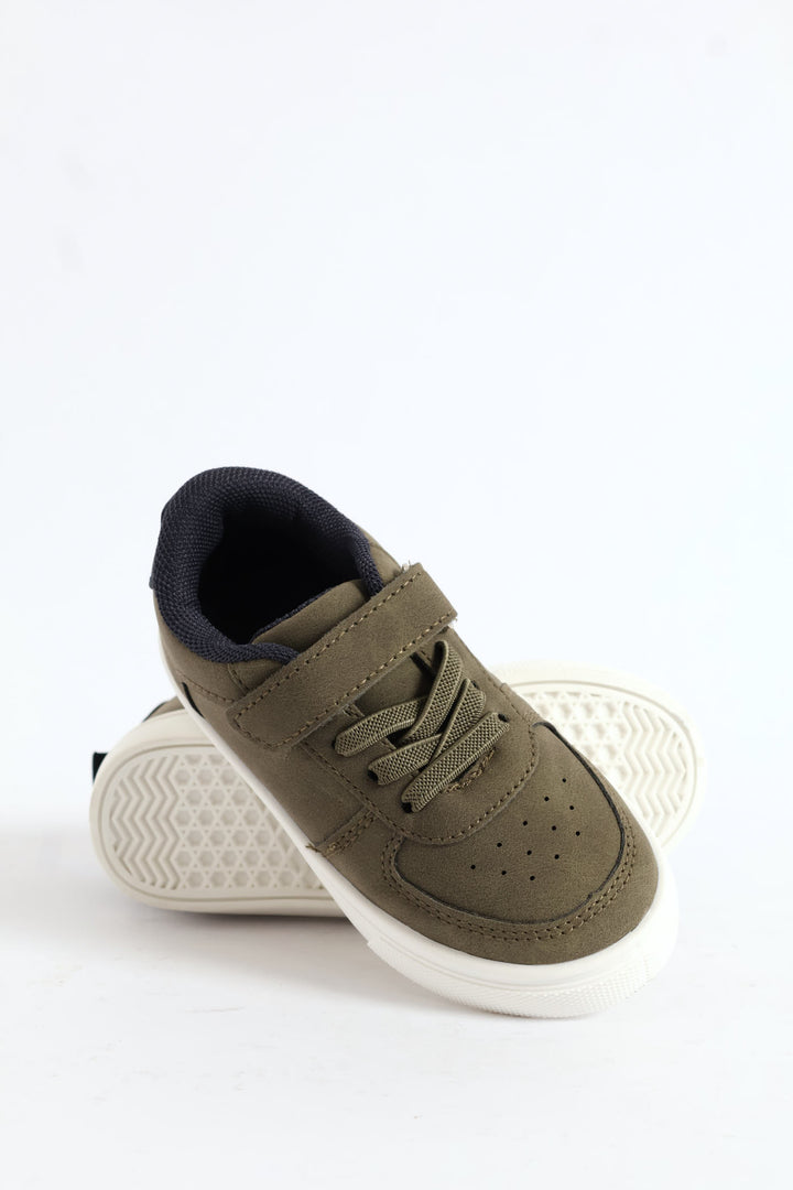 Pre-Boys Classic Sneaker - Olive/Navy