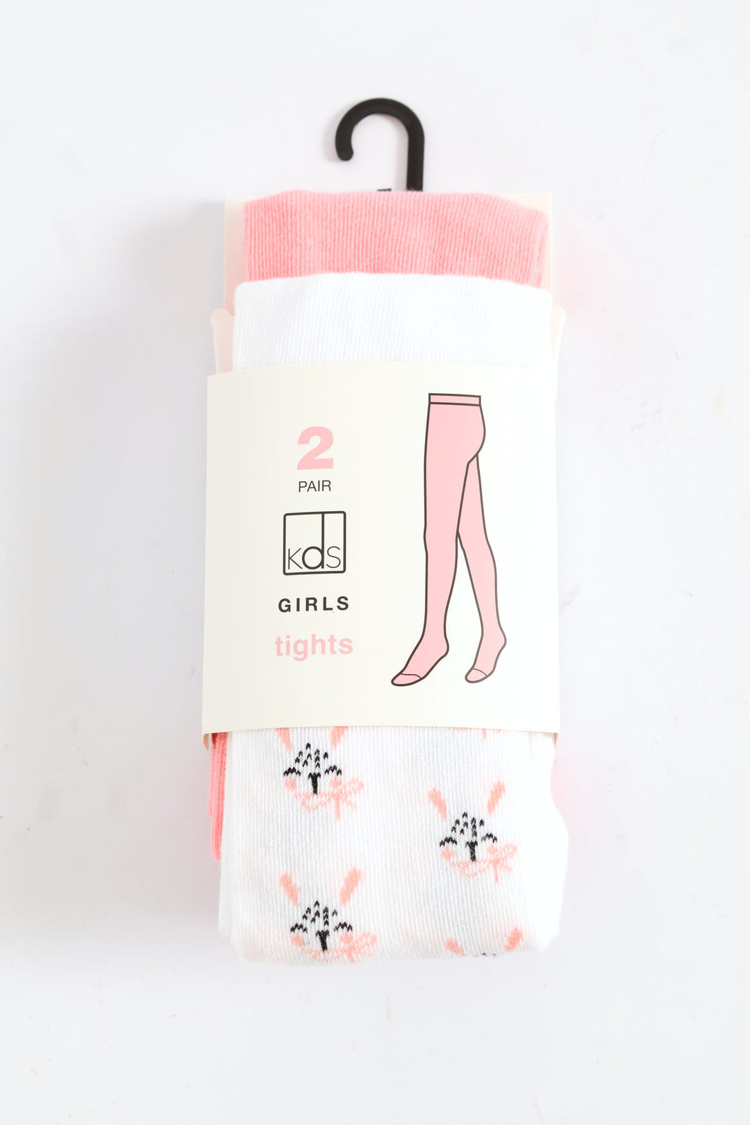 Pre-Girls 2 Pack Floral & Bunny Tights - Pink