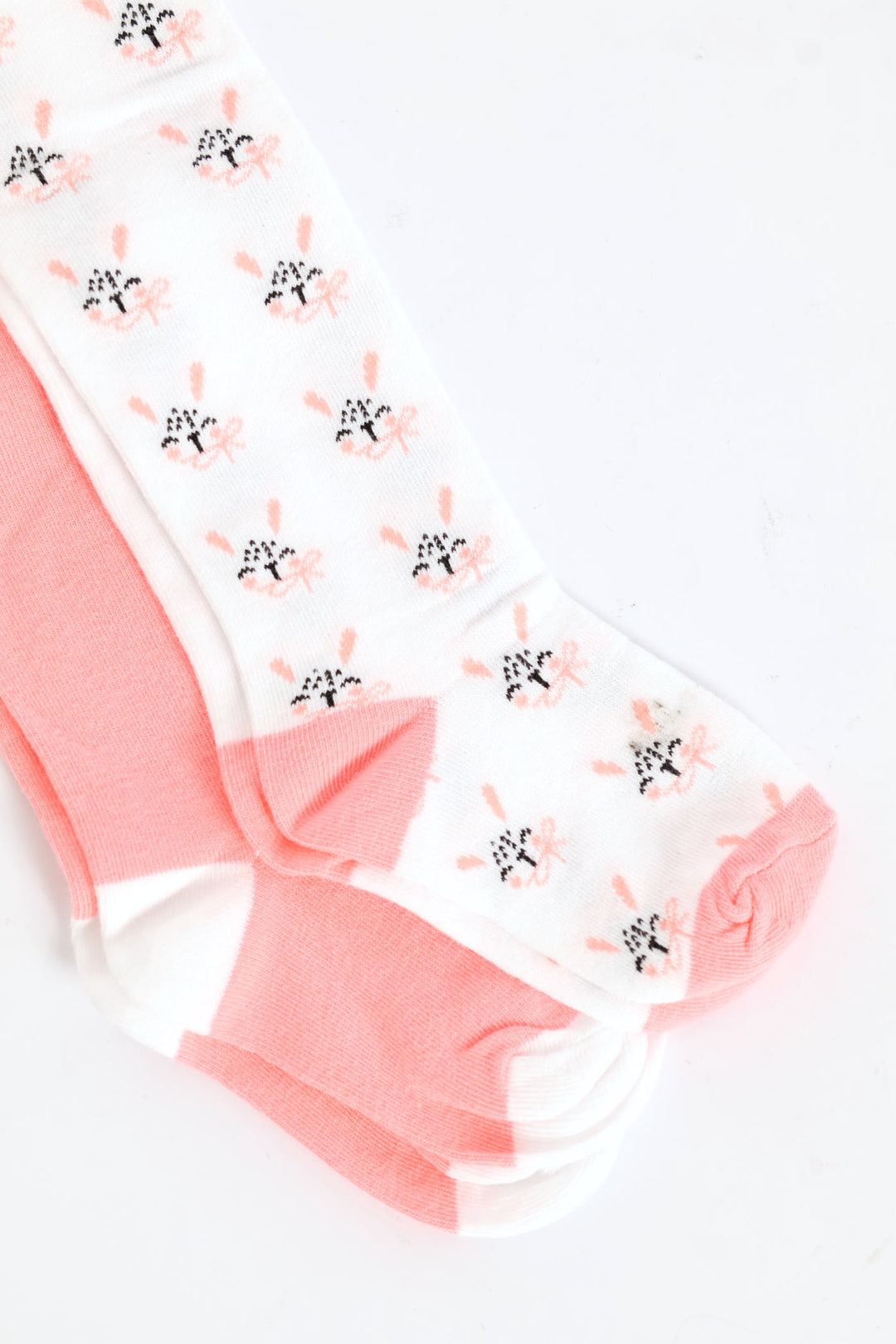 Pre-Girls 2 Pack Floral & Bunny Tights - Pink