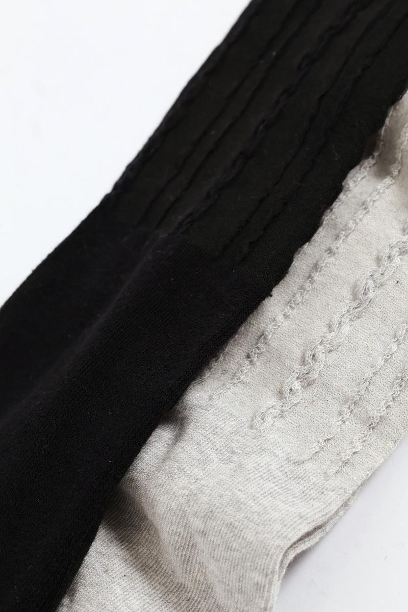 Girls 2 Pack Cable Knit Tights - Black/Grey