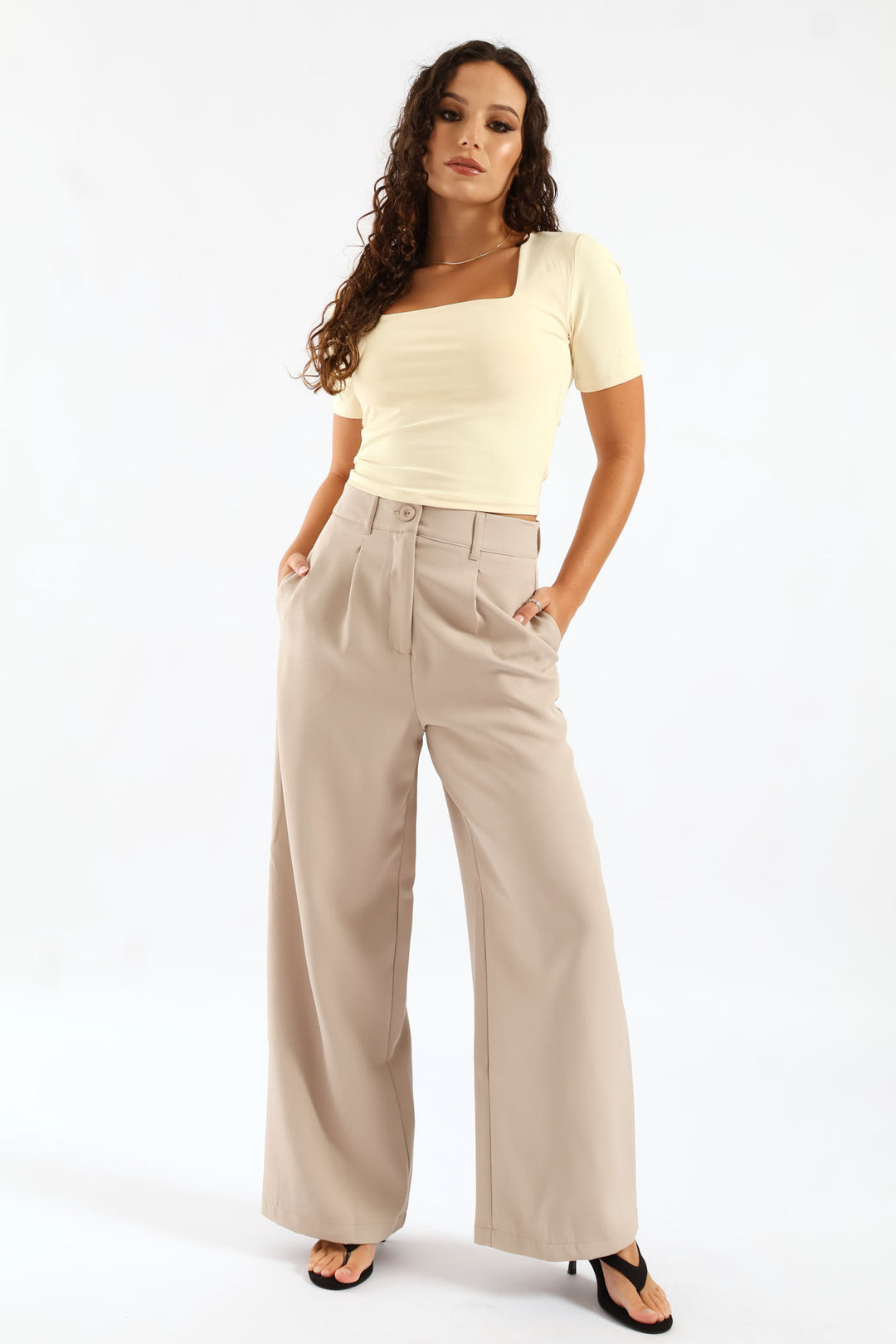 Pleated Trouser - Stone