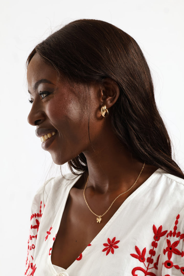 2 Pack Twist & Rigid Hoop Earrings - Gold