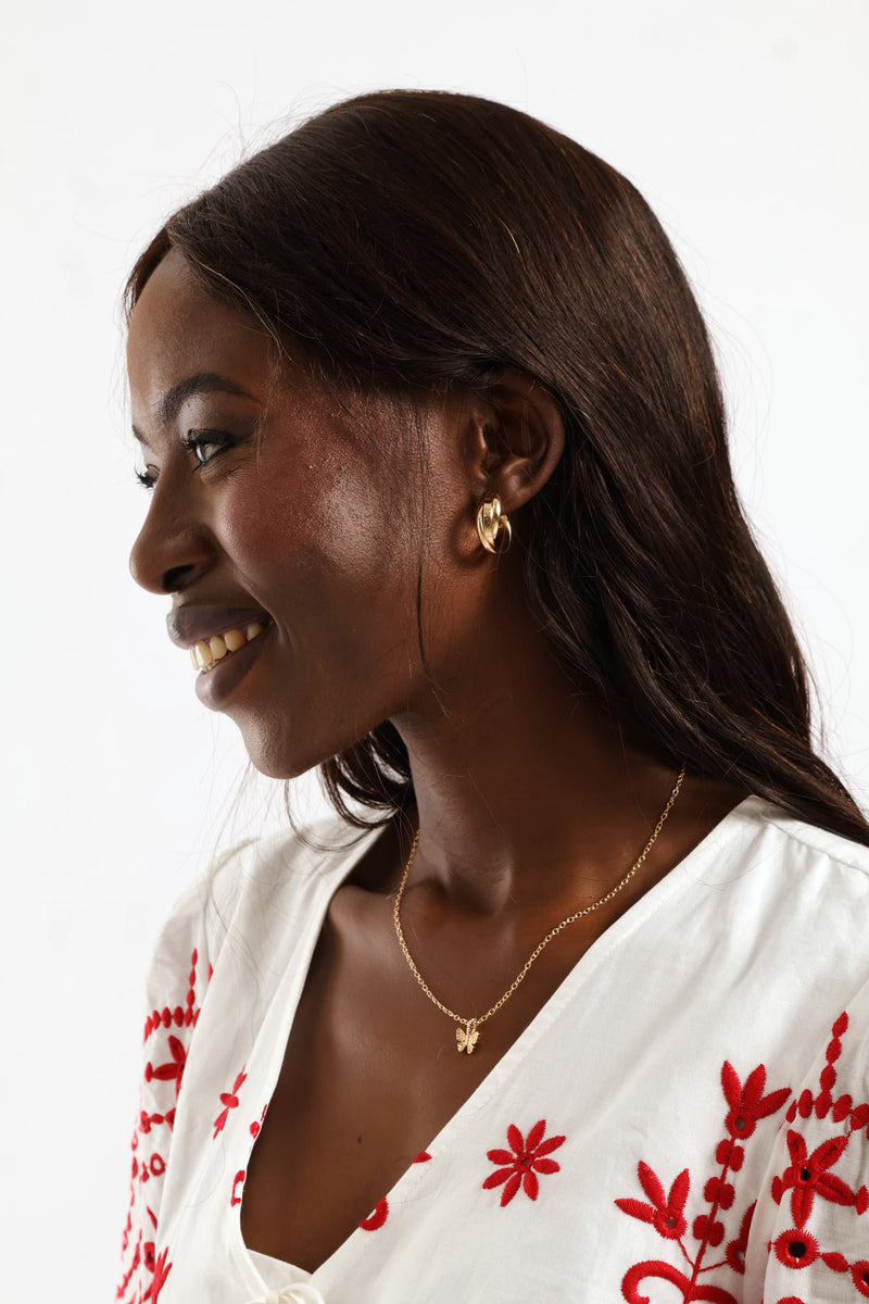 2 Pack Twist & Rigid Hoop Earrings - Gold