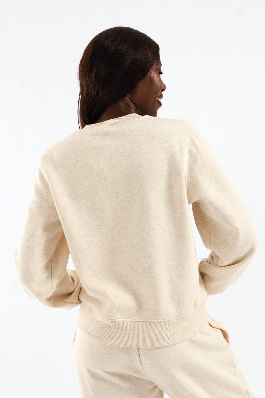 Flower Loop Embroidery Pullover - Oatmeal Melange