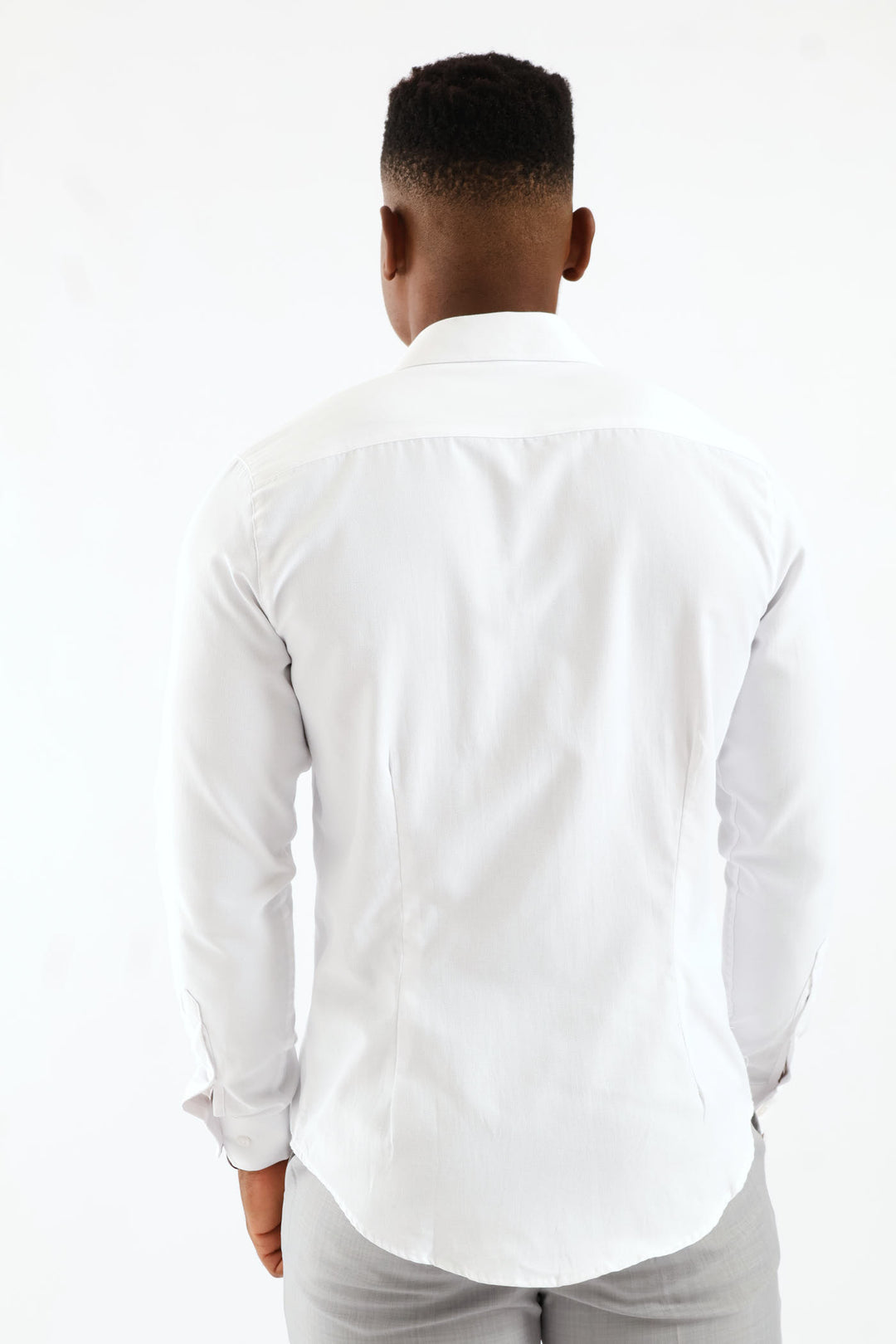 Slim Tonal White Textured Shirt - White