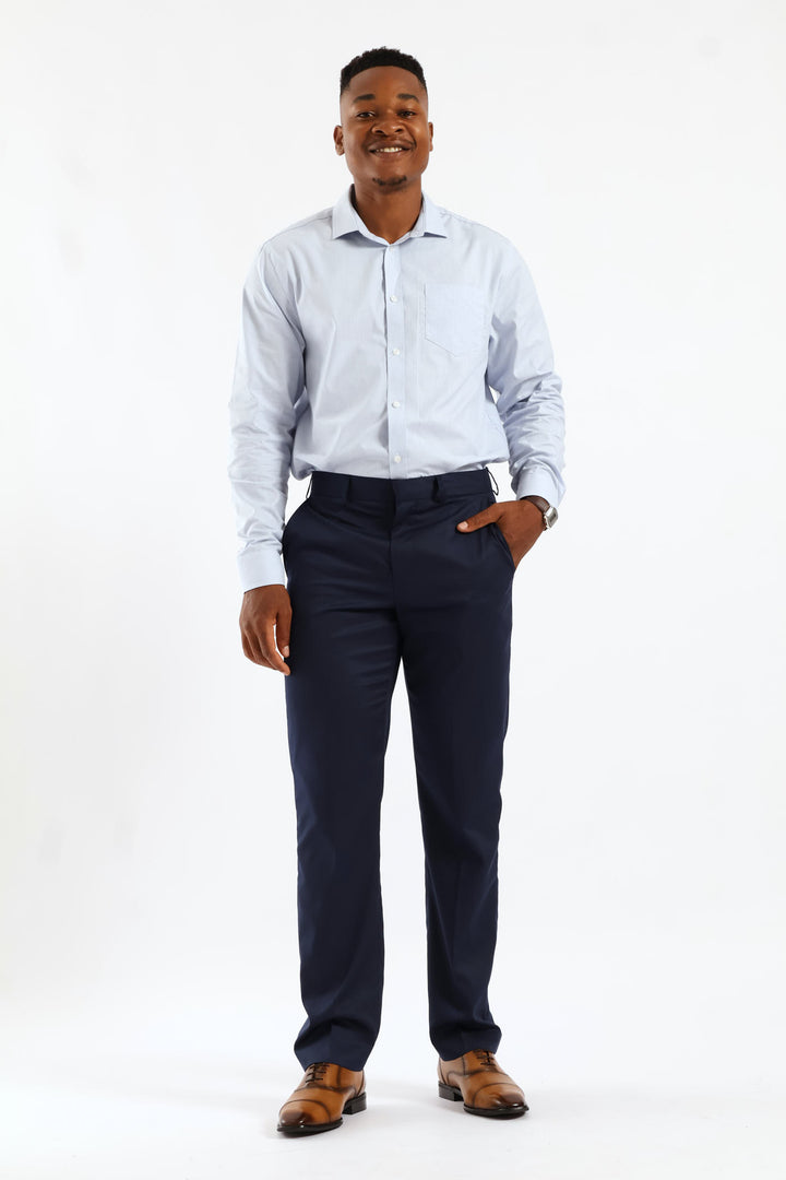 Regular Long Sleeve Stripe Textured Shirt - Light Blue/White