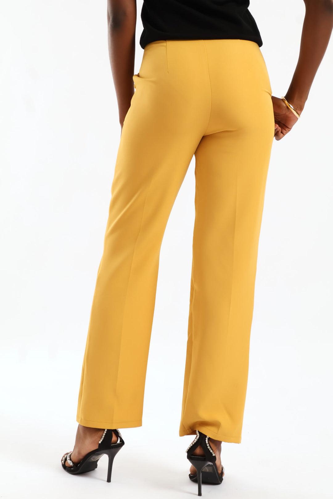 Button Tapered Leg Pant - Mid Yellow
