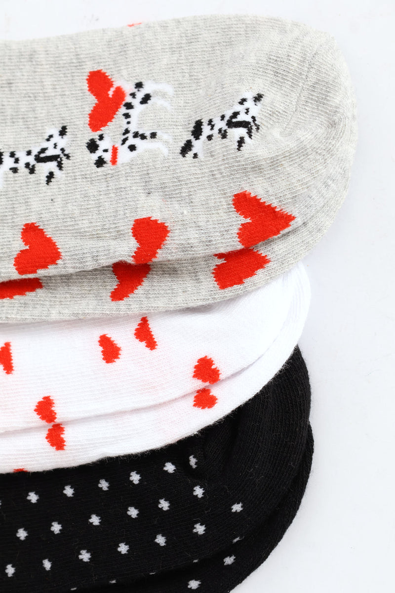 3 Pack Low Cut Fashion Socks - Multi