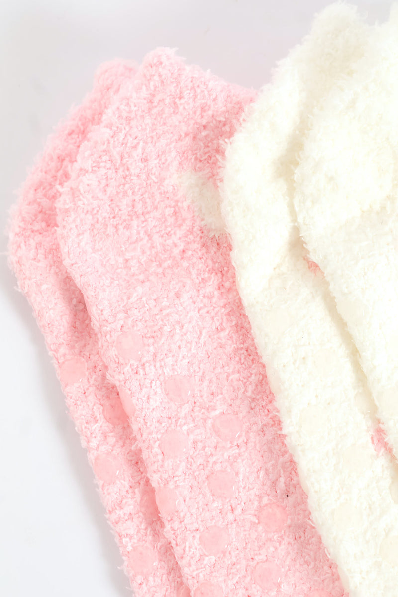 2 Pack Low Cut Cosy Socks - White/Pink