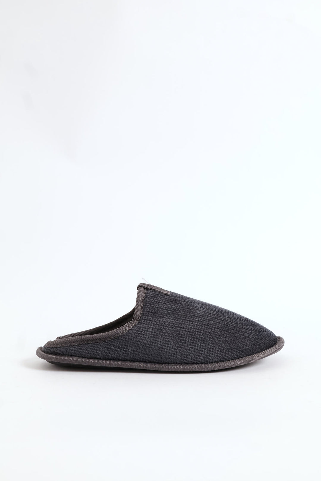 Diamond Embossed Check Footbed Slippers - Grey