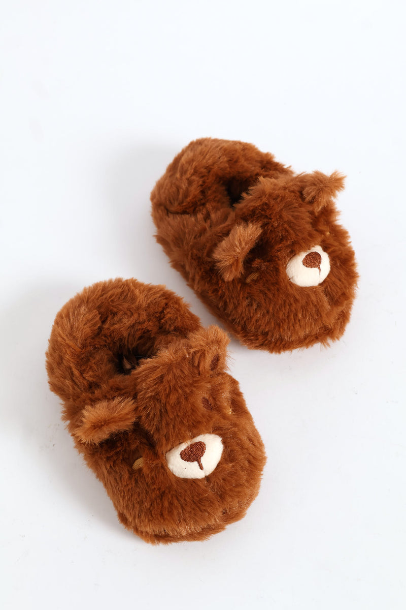 Baby Boys Bear Slipper - Brown