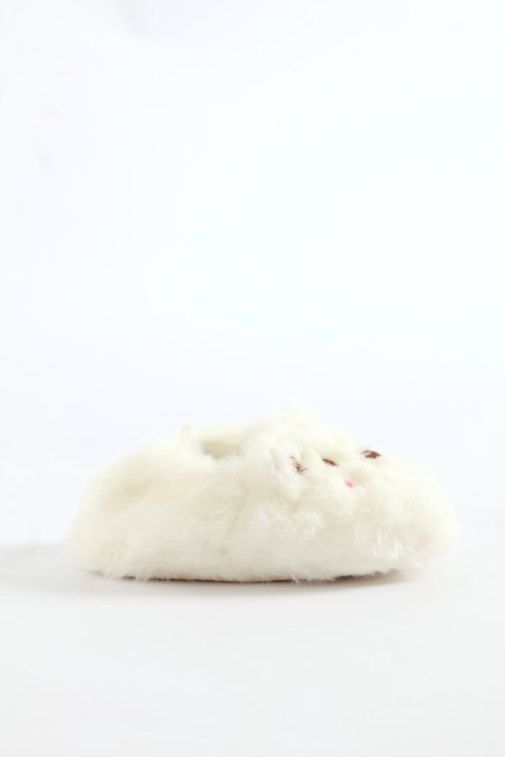Baby Girls Bear Slipper - White