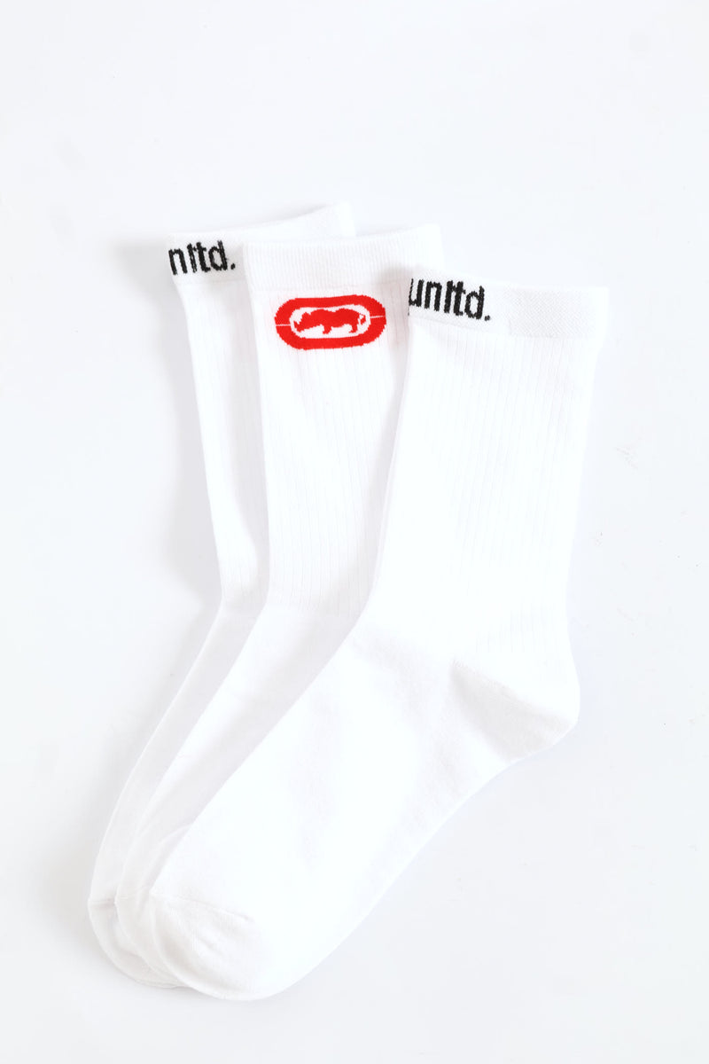 3 Pack Anklet Socks - White