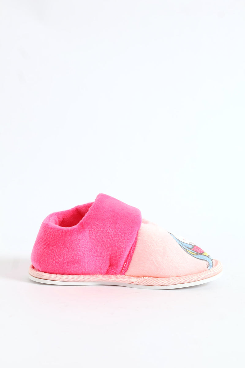 Pre-Girls Unicorn Velcro Slipper - Pink