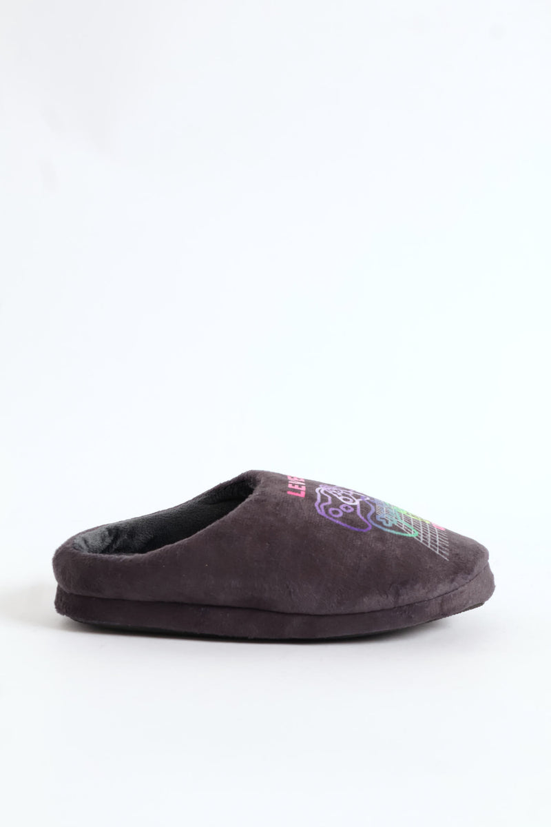 Boys Gaming Slipper - Charcoal