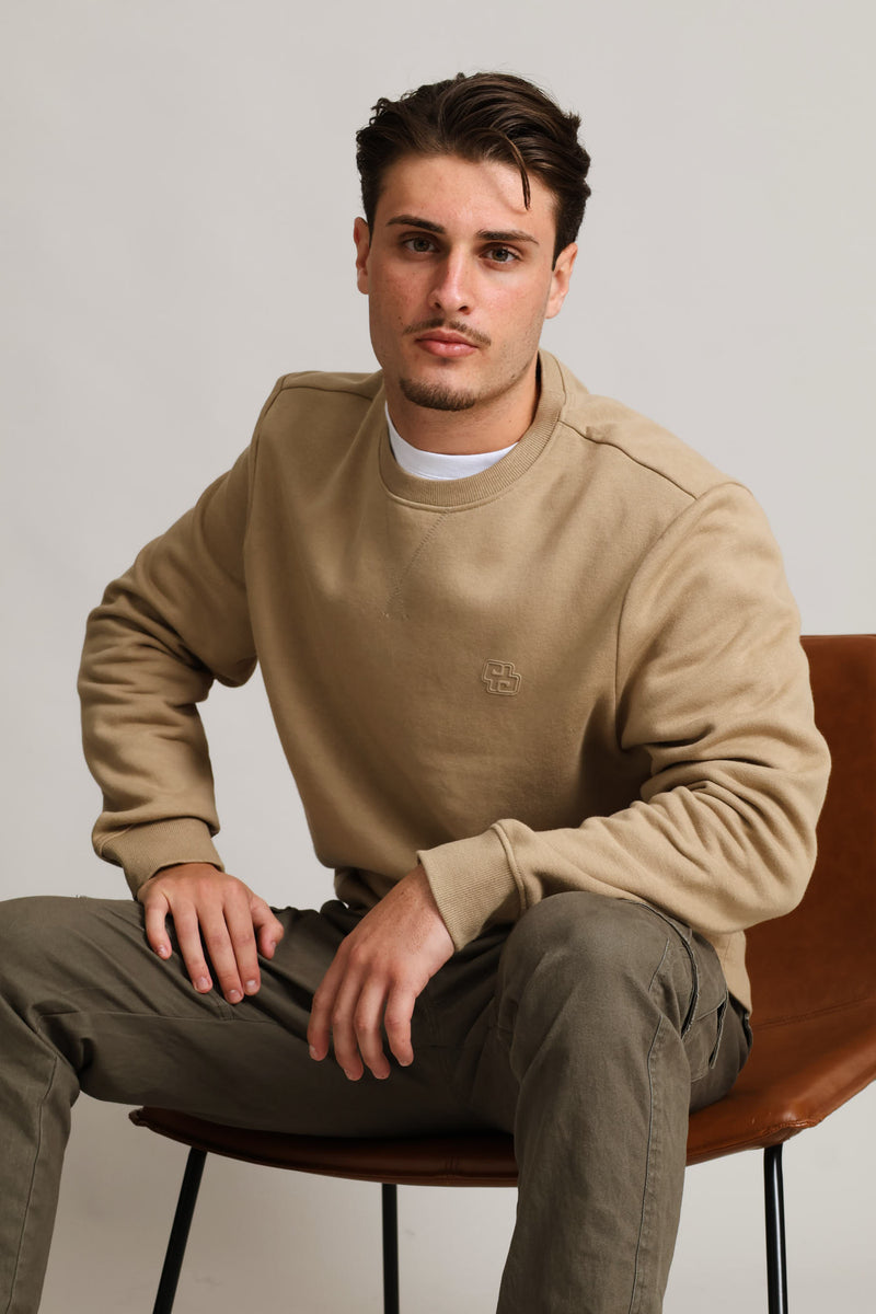 Sweat Crew Top - Taupe