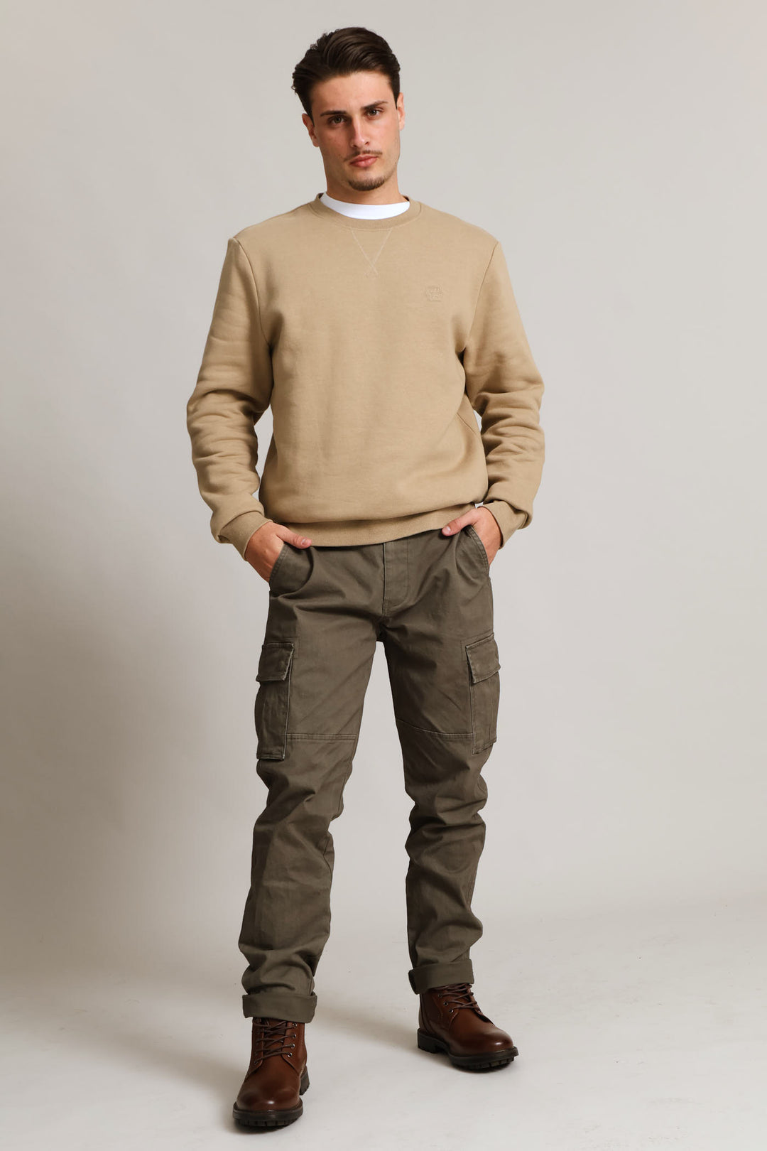 Sweat Crew Top - Taupe