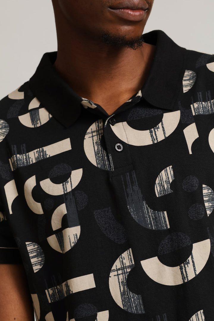 Printed Golfer - Stone/Black