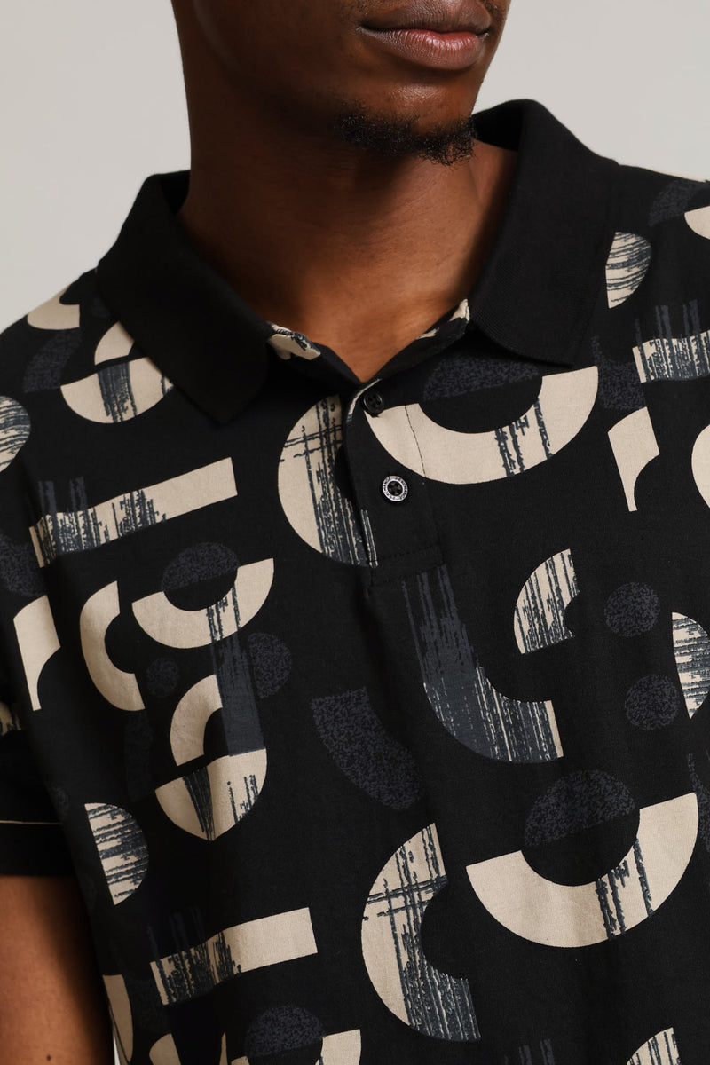 Printed Golfer - Stone/Black