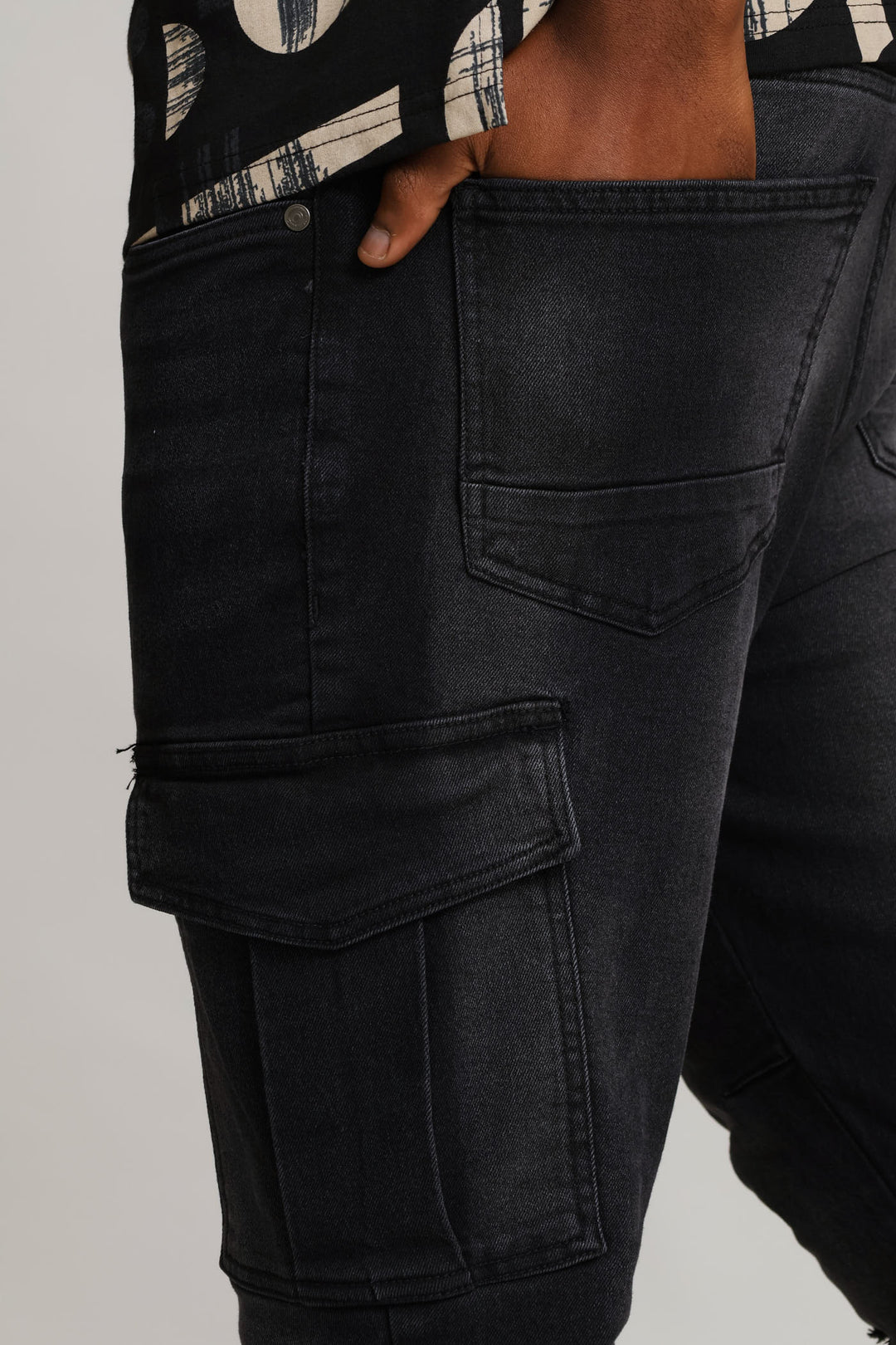 Super Skinny Cargo Denim - Black