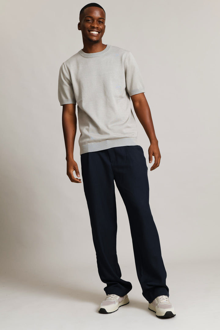 Relaxed Pleated Trouser - Navy